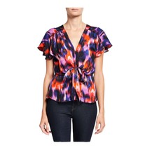 Parker Cedric Silk Multicolor Short Sleeve Blouse Size Small New - £61.10 GBP