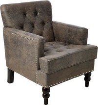 Christopher Knight Home GDFStudio Medford Brown Tufted Club Chair, Fabric Accent - £334.44 GBP