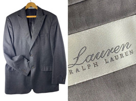 Ralph Lauren 44 Long Cashmere Wool Overcoat Blazer Jacket Mens Gray 44L EUC - £74.18 GBP