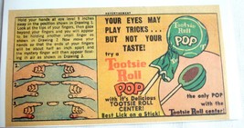 1962 Ad Tootsie Roll Pop With Mystery Finger Illusion - £6.38 GBP