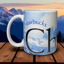 HTF Starbucks 2007 CHILE 12oz Coffee Mug Blue White Mug EUC - $370.49 MXN