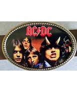 AC/DC Rock Group Epoxy PHOTO MUSIC BELT BUCKLE   - NEW! - $16.78