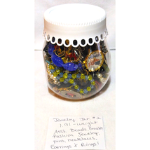 Assorted Jewelry Jar 1 lb. 15 oz. TOTAL#2 Wearable Vintage &amp; Modern Craft Pcs. - $36.95