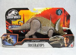 Jurassic World Primal Attack Electronic Sound Strike Effect Triceratops Mib - £35.37 GBP