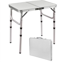 RedSwing Small Folding Table Foldable Adjustable Portable Aluminum Camping Table - £24.77 GBP