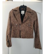 JOIE Ailey Leopard Print Suede Leather Moto Jacket $948, Sz XXS - $208.38 CAD