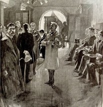 Hall Between The President&#39;s Offices On A Busy Day Victorian Print 1896 DWP2B - £32.27 GBP