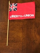 Vintage Mini Desk Flag LIBERTY and UNION Taunton Flag Massachusetts - $5.00