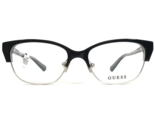 GUESS Brille Rahmen GU2590 001 Schwarz Silber Cat Eye Voll Felge 52-17-135 - £40.46 GBP