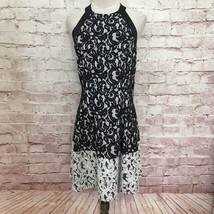 Jessica Simpson Black &amp; White Halter Lace Fit &amp; Flare Dress Womens Size 6 NEW - £35.16 GBP