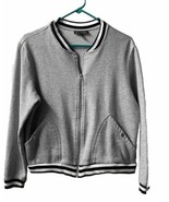 Alison Andrews Womens Size M Gray Black Full Zip Fleece Lined Sweatshirt... - $14.17