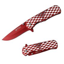 Munetoshi Spring Assisted Opening Knife Pocket Folding Blade with Hearts Aluminu - £11.71 GBP