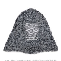 Medieval Chainmail Hood Coif Butted Mild Steel for LARP Renaissance Reenactment - £20.22 GBP
