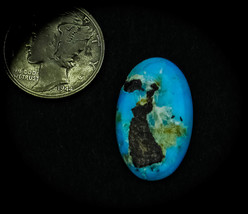 8.5 cwt. Vintage Persian Picture Turquoise Cabochon - £23.10 GBP