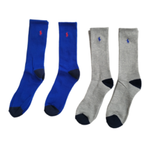 Polo Ralph Lauren 4-Pack Crew Socks Blue Grey Navy Athletic Casual Pair ... - £15.78 GBP