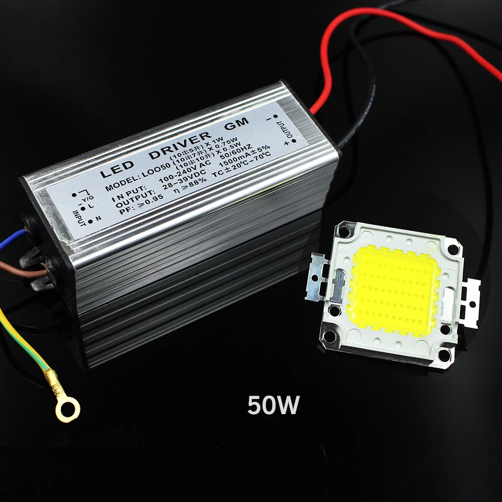 Real watt led 10w 20w 30w 50w high power cob led lamp chip led power supply thumb200