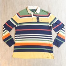 Polo Ralph Lauren Men&#39;s Blue Multi Classic Fit Striped Iconic Rugby Shirt Nwt - £127.29 GBP