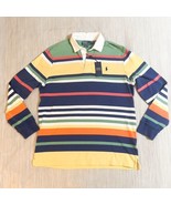 POLO RALPH LAUREN Men&#39;s Blue Multi Classic Fit Striped Iconic Rugby Shir... - $223.04 CAD