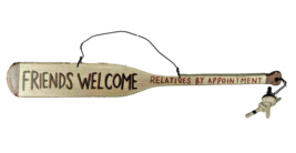 FRIENDS WELCOME RELATIVES BY APPT Boat Oar Bobber Wood Ornament Fishing ... - $235.57 MXN