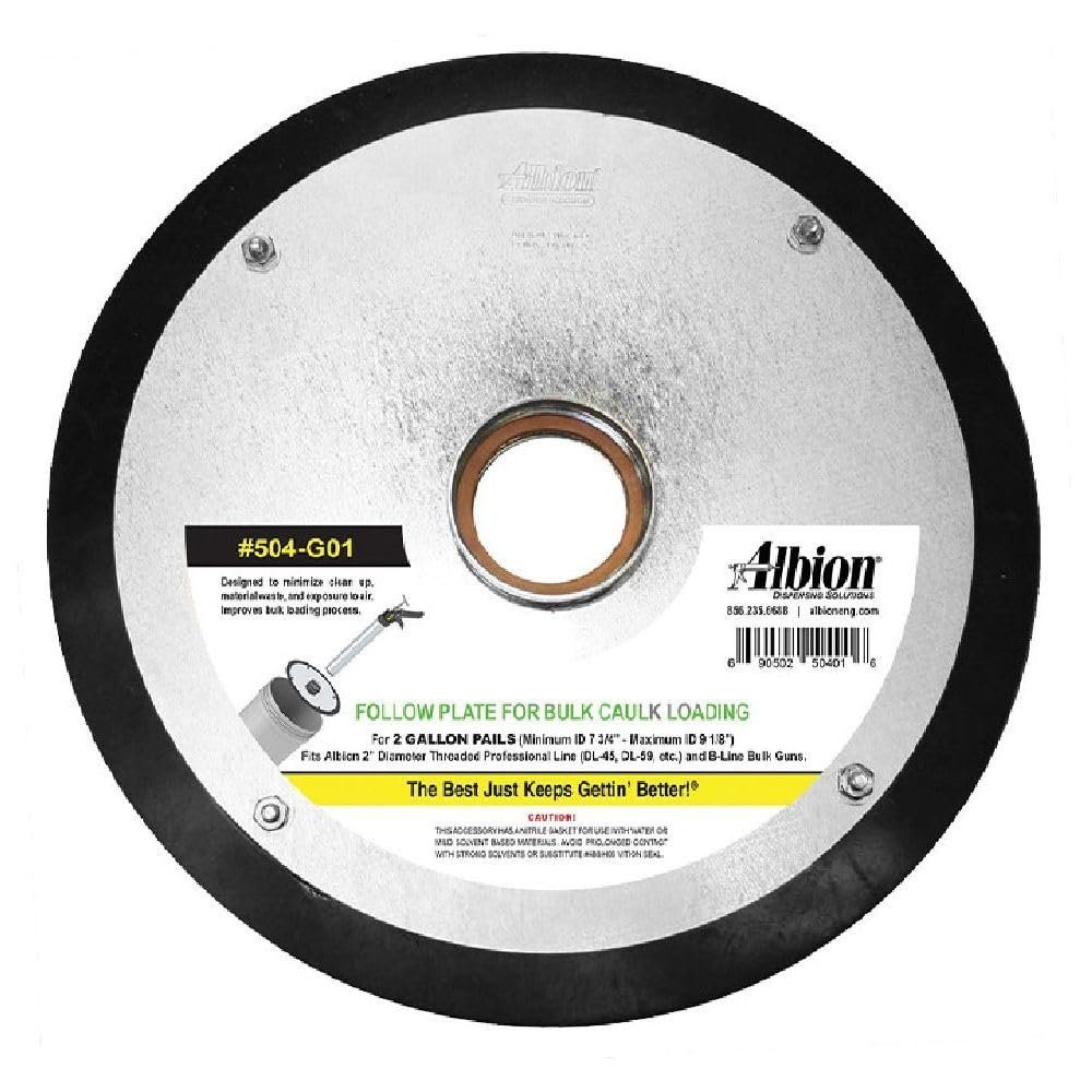 Albion Engineering 504-G01 Threaded Follow Plate for 2 Gallon Pail - $69.37