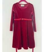 Girls 6X Velvet Long Sleeve Red Dress With Flower Accent By Speechless - £9.21 GBP