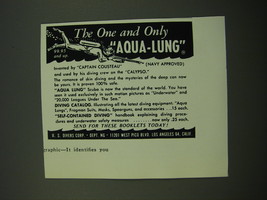 1956 U.S. Divers Corp Aqua-Lung Ad - The one and only Aqua-Lung - £14.73 GBP