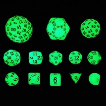 Bescon Super Glowing In Dark Complete Polyhedral Rpg Dice Set 13Pcs D3-D... - $69.99