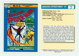 Amazing Spiderman #1 Cover Marvel Universe 1990 Art Card #131 Steve Ditko - £5.42 GBP