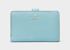 New Kate Spade Elsie Medium Compact Bifold Wallet Leather Smokie Blue - £57.23 GBP