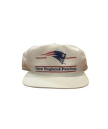 Vintage 1990&#39;s New England Patriots The Game Split Bar White Snapback Hat - $1,184.80 MXN