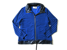 Chico&#39;s Zenergy Knit Collection Stripe Mix Jacket in Deep Navy Sweater 0 / 4 - $17.00