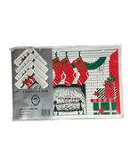 SS Dweck &amp; Sons Vinyl Christmas Placemats &amp; Coasters Vtg Holiday Firepla... - $28.70