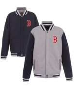 New Mens Red Sox 2-tone Reversible Fleece Jacket Baseball - Gray/Navy - $124.03 CAD