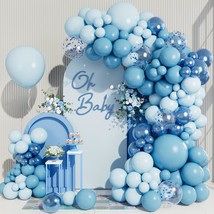 CboDeco Blue Balloon Arch Garland Kit, Metallic Macaron Pastel Blue Confetti Bal - $15.99