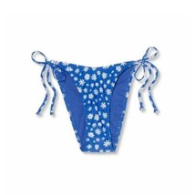 Xhilaration Juniors Blue Floral High Leg Scoop Waist Tie Bikini Bottom X... - $10.99