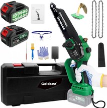 The Goldsea Mini Chainsaw Is An 8-Inch Cordless Hand-Held Electric Chain Saw - £101.76 GBP