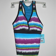 Nwt Women&#39;s Free Country Tankini Top Caribb EAN Turquoise / Steel Size S / Small - £13.55 GBP
