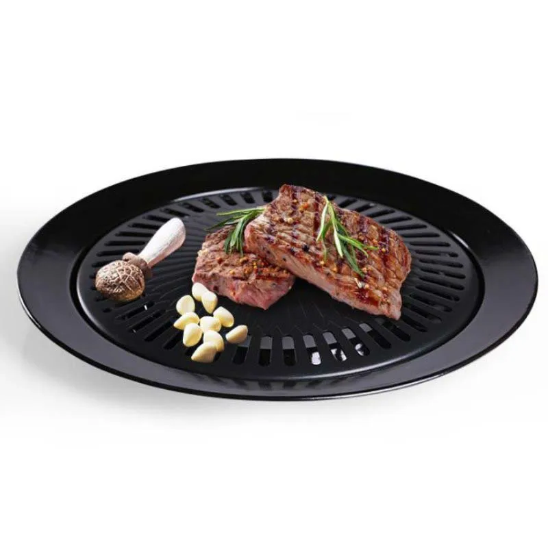 Korean Outdoor Smokeless Barbecue Grill Pan Household Non-Stick Gas Stove Plate  - £176.55 GBP