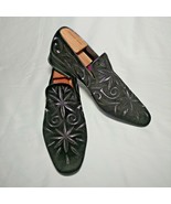 Donald Pliner Signature Black Embroidered Loafers | Made in Italy | Size... - $750.00