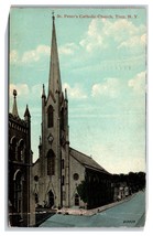 St.Peter Cattolica Chiesa Troy New York Ny DB Cartolina R16 - £3.98 GBP