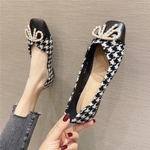 Fashion Patchwork Women Flats Casual Square Toe Shallow  Bowknot  Shoes Comfort  - £25.72 GBP