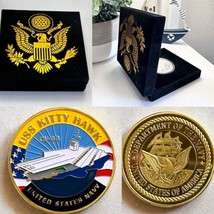 Us Navy - Uss Kitty Hawk - CV-63 - Challenge Coin With Velvet Case - £20.74 GBP