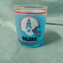 RARE Houston Oilers NFL Mobil Oil  Drinking or Rocks Glass Vintage Football 12oz - £12.86 GBP