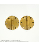 Solid Brass Round Ordinary Hinges - 2.67&quot; Vintage Cabinet Door Hinge - $28.50