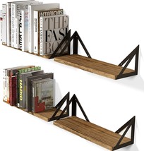 Wallniture Minori Floating Shelves Set Of 4, Small Bookshelf Unit For Be... - $55.99