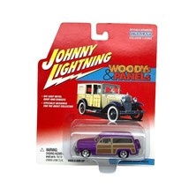 Johnny Lightning 1950 50 Mercury Woody Panel Wagon Car Purple Diecast 1/... - $11.64