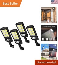 IP65 Weatherproof Remote Solar Security Lights - 4 Pack with 180° Motion... - $1,120.91 MXN