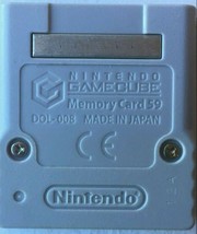 Official Nintendo GameCube Memory Card DOL-008 59 Blocks - GRAY - Japan Made - $14.95