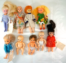 Lot of 9 Miniature Plastic Dolls Kid Co. © 1981, J.D.C O Marchon © 1987 &amp; More - £32.04 GBP
