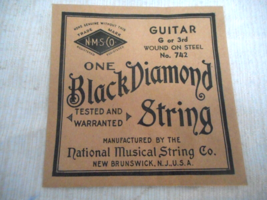 Black Diamond Guitar String G or 3rd #742 National Music String (Empty Envelope) - £7.85 GBP
